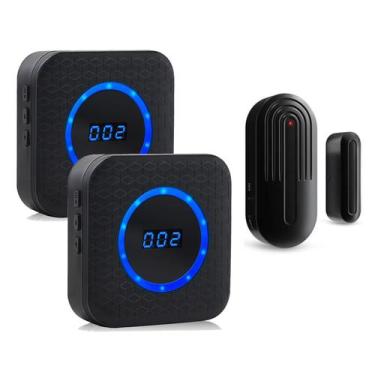 Imagem de Carrilhão de porta sem fio SanJie, alcance de 800 pés com display LED