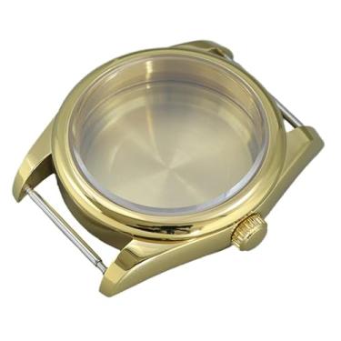 Imagem de FEIYASHI 36/39 mm 316L aço inoxidável ouro caixa de relógio mecânico vidro safira para NH35 34 36 38 movimento Miyota8215, Tampa inferior sólida 6, 39mm+Miyota8215 8205 Movement, Caixa de relógio de