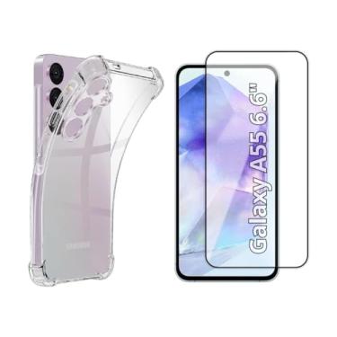 Imagem de Capa Capinha Case + Película de Vidro 3D para Samsung Galaxy A55