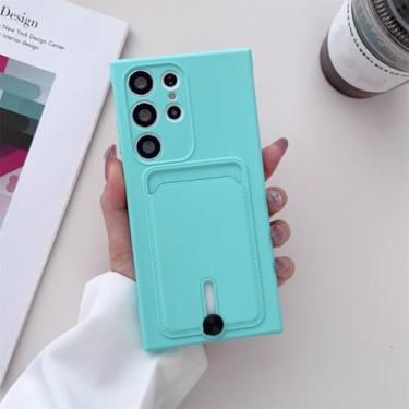 Imagem de Capa de silicone com porta-cartões para Samsung Galaxy S24 S23 S22 S21 S20 Fe Ultra Plus A02 A12 A21s A22 A32 A52 A72 A51 A71 (para Samsung S23Ultra/Verde)