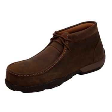 Imagem de Twisted X mocassins femininos para dirigir, mocassins de bico de aço - sela envelhecida, Distressed, 8 Wide