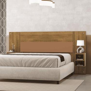 Imagem de Cabeceira Cama Box Regulável Casal/solteiro Com Nicho Acoplado Tóquio Nature/brisa/camarim - Mabe Magazine