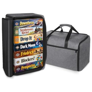 Imagem de Bolsa de armazenamento de jogos de tabuleiro, organizador portátil de jogos de tabuleiro e armazenamento com capa para material de escritório, quebra-cabeças, blocos de construção, produtos artesanais