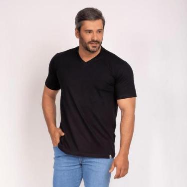 Imagem de Camiseta Gola V Pavin 100% Algodão, Preto, P