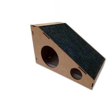 Imagem de Arranhador Rampa Gatos Madeira MDF 4mm carpete Toca Antiestresse Protetor Moveis Afiar
