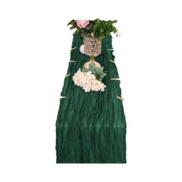 Imagem de Caminho De Mesa Em Cheesecloth Verde, Vermelho E Borgonha, Estilo Boho