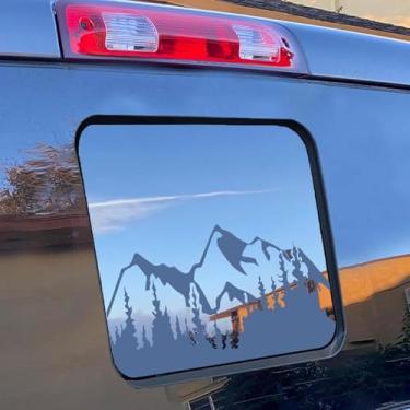 Imagem de Para Toyota Tacoma 2024-2025 2026 Decalque de bandeira americana para janela traseira média, vidro de janela deslizante central traseira adesivo de vinil com bandeira dos EUA, para acessórios externos