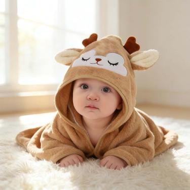 Imagem de Toalha macia e absorvente com capuz para bebês com design animal, grande conjunto de toalhas de banho e toalhas de banho para bebês de 78 x 78 cm, toalha de banho para bebê recém-nascido a 6 anos