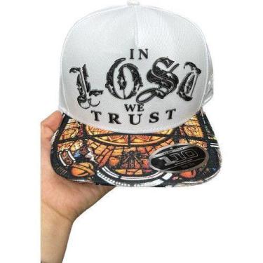 Imagem de Alfashop Boné Lost Monalisa Branco California Aba Reta Fitão