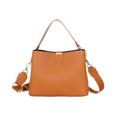 Imagem de Bolsa De Ombro Feminina De Couro Genuíno De Grande Capacidade, Bolsa C