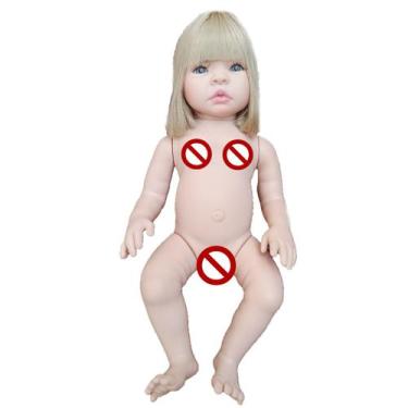 Imagem de Boneca Bebê Mamãe Reborn Cílios de verdade + Chupeta de Imã, Loira