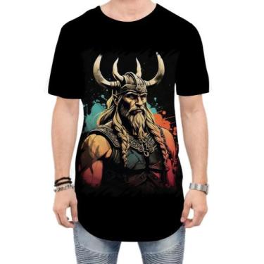 Imagem de Camiseta Longline Guerreiro Viking Nórdico Tribo 1 - Kasubeck Store®, 