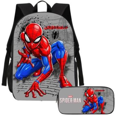 Imagem de Kit Mochila e Estojo Escolar Homem Aranha Volta as Aulas - Genérica