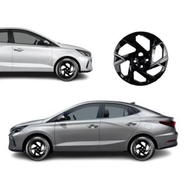 Imagem de Kit jogo 4 calotas aro 14 hb20 hb20s 2024 preto - GRID CALOTAS