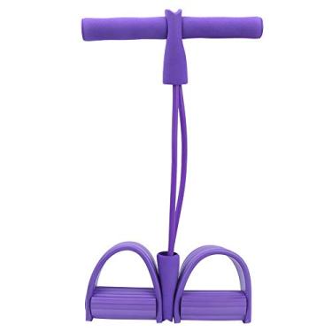 Imagem de 01 02 015 Corda de puxar para fitness, corda de tensão de fitness, corda de treinamento sentado, pedal, exercício para casa, estudante, dormitório (roxo)