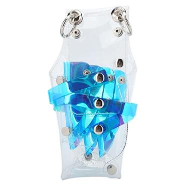 Imagem de Estojo de tesoura de corte, bolsa de ferramentas de barbeiro de armazenamento pente loja cosméticos barbearia uso para uso doméstico(azul transparente)