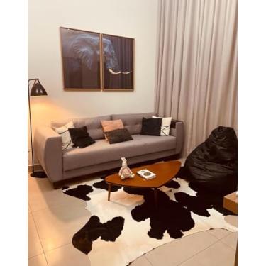 Imagem de FARMS RUGS Tapete De Couro De Boi Gado Holandês Preto E Branco 30cm x 3E+1cm Antiderrapante Branco e Preto