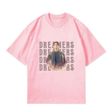 Imagem de Camiseta K-pop Solo Dynamite, camisetas soltas unissex com suporte de mercadoria estampadas camisetas de algodão, rosa, G