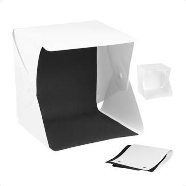 Imagem de Mini Estúdio Fotográfico de Led MEF-001 com Fundo Preto e Branco para Fotos de Produtos