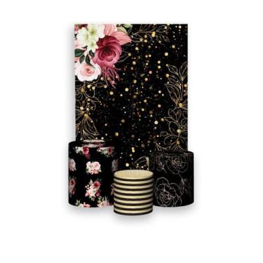 Imagem de Painel De Festa Vertical 1,50 x 2,20 + Trio De Capas Cilindro - Fundo 