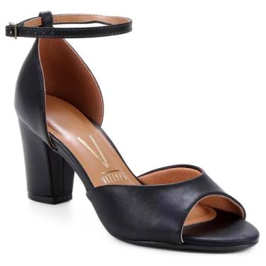 Imagem de Sandália Vizzano Salto Grosso Médio Traseira Fechada Feminina - Preto,