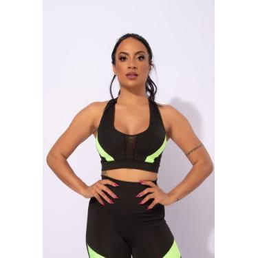 Imagem de Top Nadador Fitness com Tela na Parte Frontal Academia Feminino F7NEWS