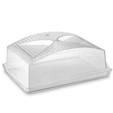 Imagem de Porta Bolo Boleira Retangular 41cm com Tampa Acrílica Uz Utilidades Tr