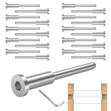 Imagem de TooTaci Kit de Trilhos de Cabo Invisíveis 1/8, Pacote com 20 Unidades, Aço Inoxidável T316, Prata, Parafuso, Corrimão Deck