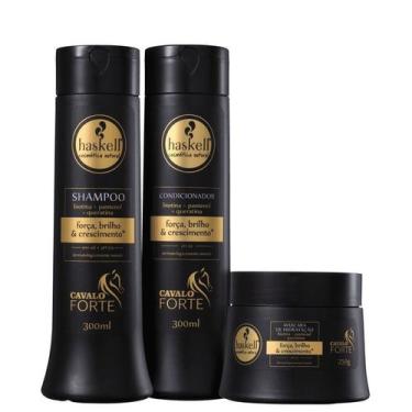 Imagem de Kit Haskell Cavalo Forte Shampoo Condicionador 300ml Máscara 250g 3 it