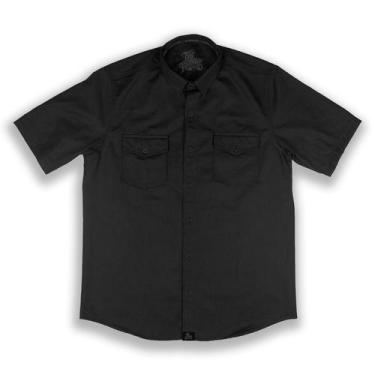 Imagem de Camisa Workshirt Preta Custom Estilo Mecânico Barbearia Tattoo No Remo