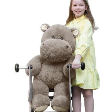 Imagem de Hipopótamo de Pelúcia Gigante BENINY - 36cm Cinza