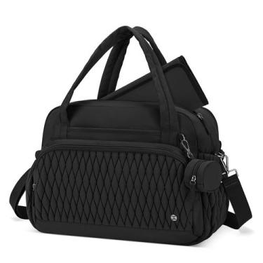 Imagem de Sacola de Fraldas Telena Travel Crossbody - Grande Capacidade - Preta