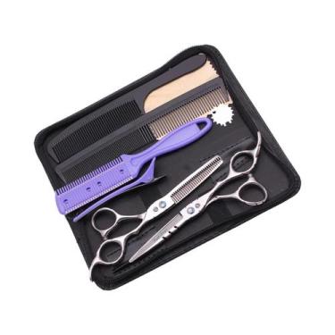 Imagem de Tesoura De Cabelo Profissional Roxo Dragão 55 "6" Tesoura De Desbaste 