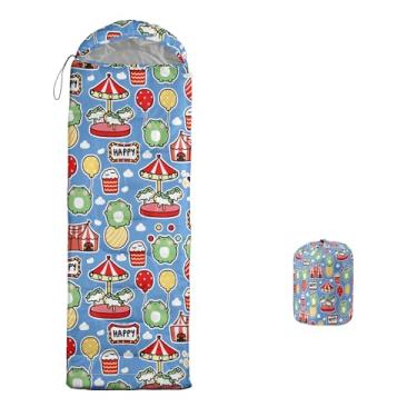 Imagem de lneffble Lindo saco de dormir de animais para crianças, acampamento, adequado para crianças, meninos e meninas, portátil, impermeável, compacto e leve, ótimo para acampamento ao ar livre, mochila e
