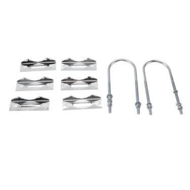 Imagem de Planejada de Mastro de Antena Dupla, Bloco de Vainha Com Parafusos u Mastro para Mastro Suporte de Montagem para WiFi TV Antenas Bandeira Post Hastes de Pesca, Guarda (B)