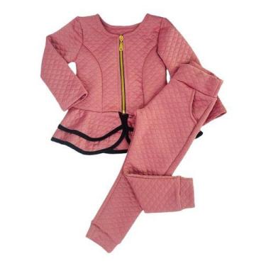 Imagem de Conjunto Infantil Moletom Metalasse Menina Roupa De Frio Top - Mimos d