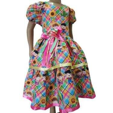 Imagem de Vestido Menina Infantil Elegante Festa Junina Sertão - act, 05 anos a 