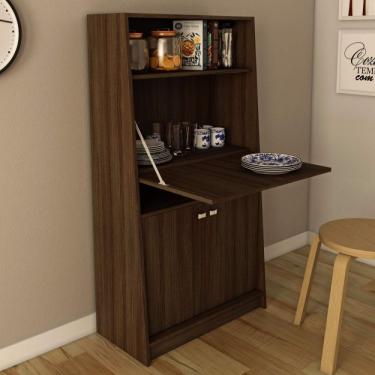 Imagem de Armário Multiuso 1 Porta Basculante Tipo Mesa Tecno Mobili Amendoa