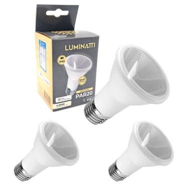 Imagem de 3x Lâmpada Led Par20 6w Ip65 Luz Neutra 4000K Prova D`água
