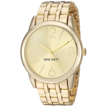 Imagem de Nine West Relógio feminino com pulseira, Dourado, One Size,
