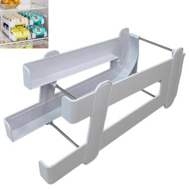 Imagem de Organizador de Geladeira Porta Lata Despensa Armario Prateleira Bebida Suco Refrigerante Armazenamento Resistente