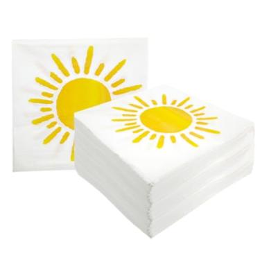 Imagem de LOONELO Guardanapos Boho Sun, 100 peças Here Comes The Son Guardanapos de chá de bebê, guardanapos descartáveis de papel solar para festa de aniversário Boho Sun chá de bebê decoração de mesa de