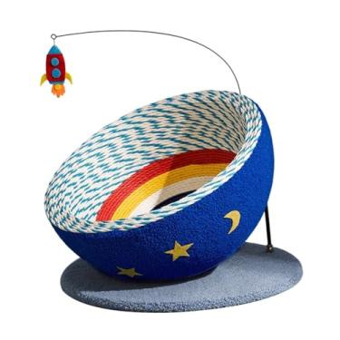 Imagem de Generic Arranhador para gatos, cama para gatos, suprimentos para animais de estimação com brinquedo de mola, arranhador para gatos, tigela para exercícios, Base Cinza Claro