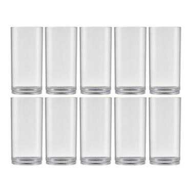 Imagem de Jogo De Copos Acrílico Reforçado 400ml Transparente - 10un - Bandeiran