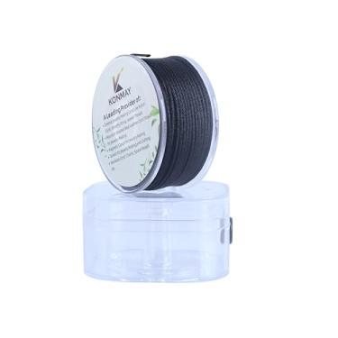 Imagem de KONMAY Fio De Nylon Preto 1,5 Mm Com Estojo Para Pulseiras, Cordão Cetim Trançado 53 Jardas Fabricação Joias, Miçangas, Nós Chineses, Kumihimo, Macramê