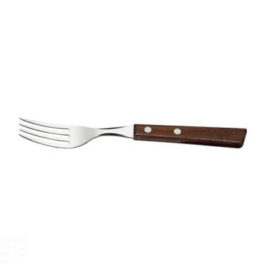 Imagem de Garfo de Mesa Tradicional Tramontina em Aço Inox e Cabo em Madeira