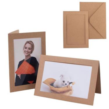 Imagem de Cartões de moldura fotográfica Litpoetic de 100 unidades com envelopes
