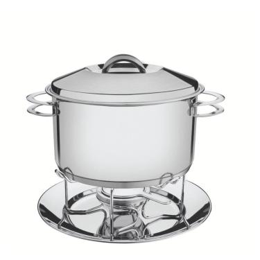 Imagem de Rechaud Solar 6,1 L Em Aço Inox Fundo Triplo Com Fogareiro