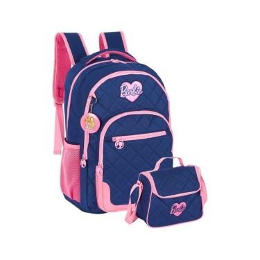 Imagem de Kit Barbie Mochila Com Coração E Lancheira Térmica - Azul
