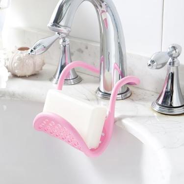 Imagem de Organizador de divisor de pia dobrável – Suporte compacto de escova de pia para esponjas, toalhas e panos de cozinha